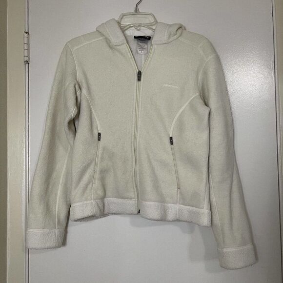 PATAGONIA Synchilla Ivory White Fleece Sherpa full zip jacket women small - Picture 1 of 5